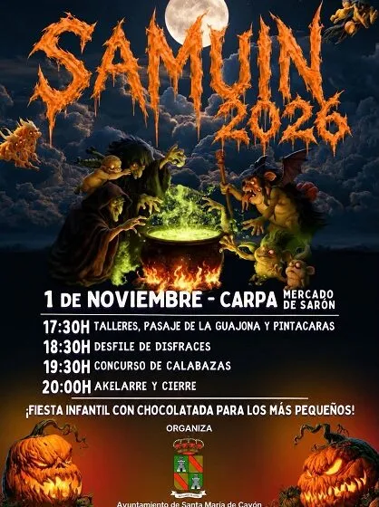  APLAZAMIENTO DE LAS ACTIVIDADES DE HALLOWEEN Y SAMUÍN 2026 el Mercado de Sarón