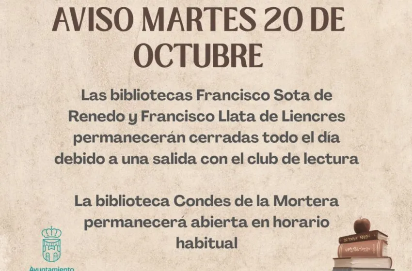 Noticias de Cantabria | El Cántabro | Las bibliotecas municipales de Renedo y Liencres cerrarán al público el próximo martes debido a una salida con sus Clubes de lectura