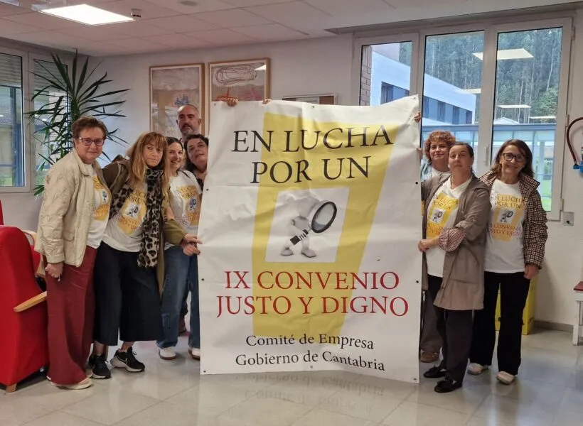 Noticias de Cantabria | El Cántabro | El Comité de Empresa denuncia la retirada de una pancarta por el IX Convenio en el CAD de Sierrallana