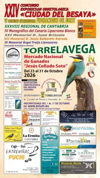 Noticias de Cantabria | El Cántabro | El XXIV Concurso Exposición Ornitológica “Ciudad del Besaya” reunirá a 2.013 aves en Torrelavega