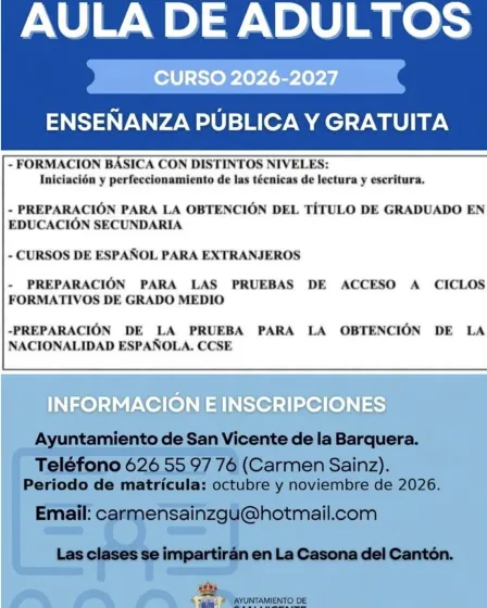 Noticias de Cantabria | El Cántabro | AULA DE ADULTOS: CURSO 2026/2027