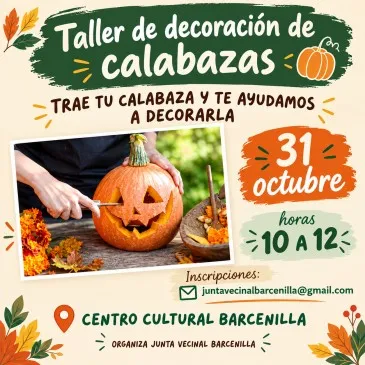  La Junta Vecinal de Barcenilla organiza un taller de decoración de calabazas con motivo de Halloween