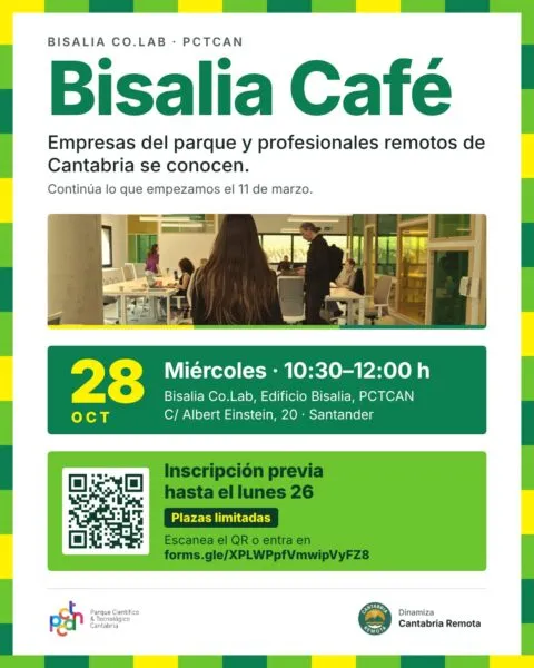 La jornada tendrá lugar de 10:30 a 12:00 horas en la sala multiusos de Bisalia Co.Lab, ubicada en el edificio Bisalia
