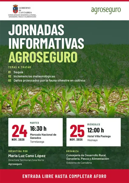 Noticias de Cantabria | El Cántabro | Desarrollo Rural organiza unas jornadas informativas con Agroseguro para dar a conocer las condiciones de las pólizas frente a la sequía y otras inclemencias meteorológicas